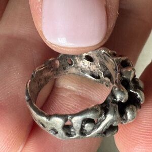 Vintage Brutalist style Sterling silver ring